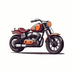Fototapeta na wymiar a drawing of a motorcycle on a white background with a red and orange color scheme on the front tire and the front tire and seat. generative ai