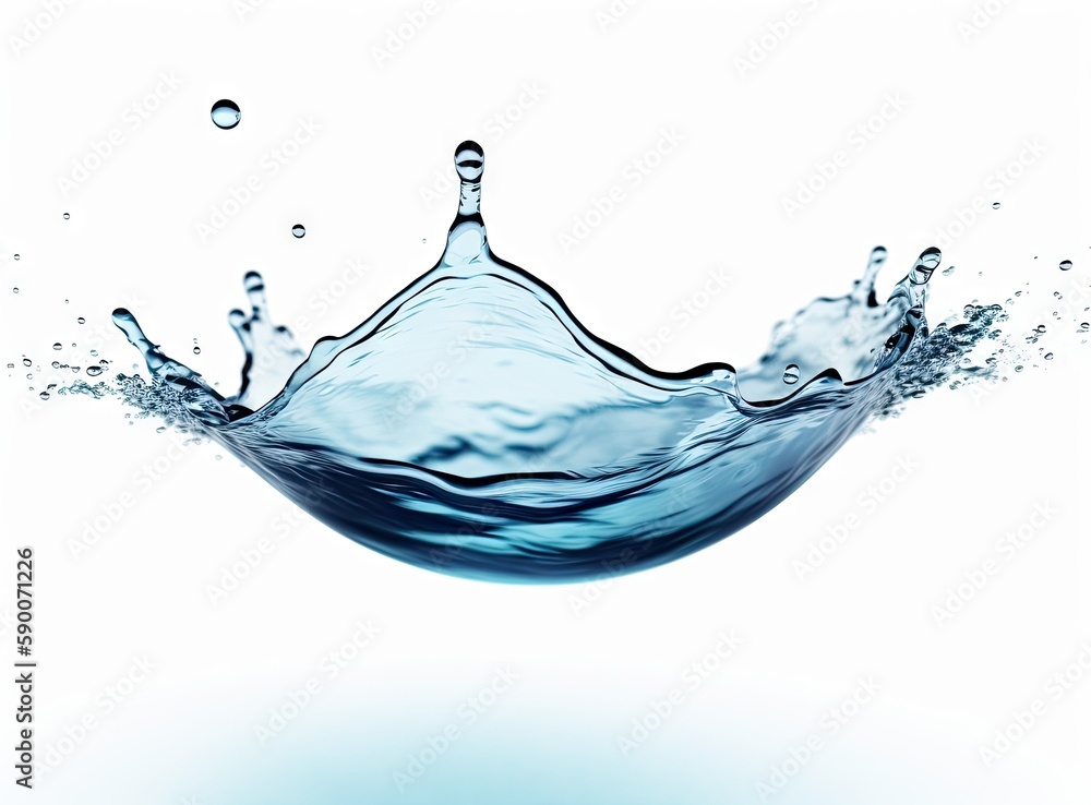 Aufkleber closeup of fresh and clear splash of water isolated on white background created with generative ai t