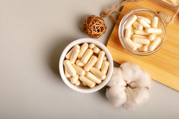 Food supplements to prevent of different diseases and to improve immune system of people. Vitamins and minerals to increase the standard of living. Healthy and happy lifestyle.