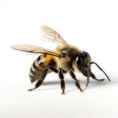 bee, insect, flower, macro, white background