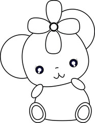 Cute Kawaii Baby Doll Coloring Pages