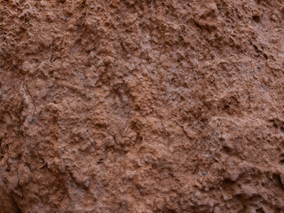Texture of dry cracked clay close-up