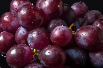 Juicy Grapes Up Close, Tempting Your Taste Buds, Generative AI
