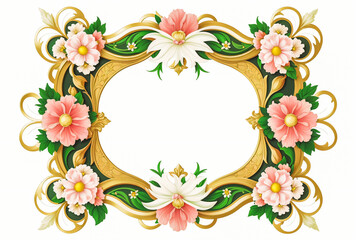 A Gilded Frame of Delicate Blossoms and Leaves.