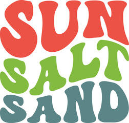 Sun Salt Sand Retro SVG, Summer Retro SVG,  Vacation SVG, Beach SVG, Lake Life SVG