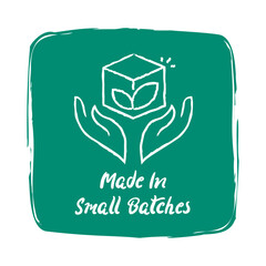 Made in Small Batches icon. Artisanal Candle Icon with hand-drawn touch.