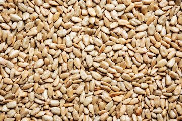 Peeled sunflower seeds.