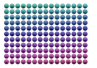 set of colourful emojis