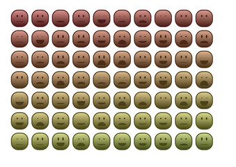 set of colourful emojis