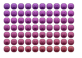 set of colourful emojis