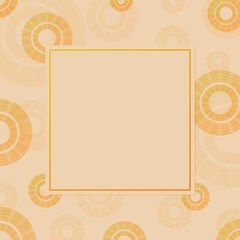 Card, background with gold circles. Greeting card, frame, invitation, celebration. Vector illustration with place for text.