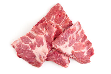 Raw Pork ribs, isolated on white background.