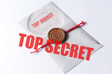 Sealed letter marked : top secret. Generative AI - obrazy, fototapety, plakaty