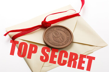 Sealed letter marked : top secret. Generative AI - obrazy, fototapety, plakaty