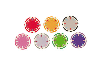 Fototapeta premium some poker fiches on a transparent surface 