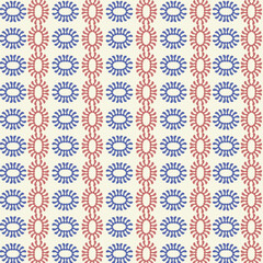 Seamless vintage blue and red pattern