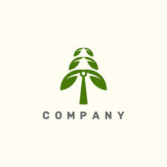 Modern abstract tree logo, nature, green, simple and clean design vector illustration
