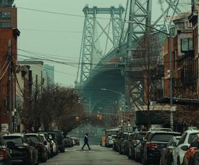 Williamsburg bridge view in New York