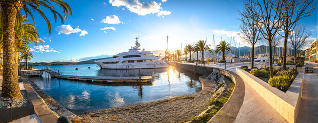 Town of Tivat scenic destination yachting harbor panoramic view
