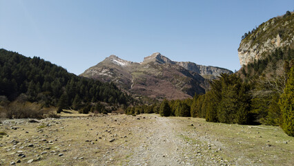 mountain landscape in Ordesa National Park in  the pyrenees