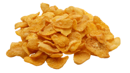 Cereals. Cornflakes breakfast cereal flakes. Cereals without background. Corn cerelas