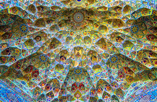 Persian interior mosaics in the Isfahan, Iran