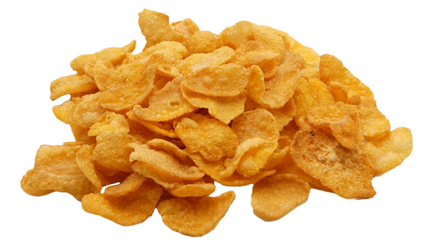 Cereals. Cornflakes breakfast cereal flakes. Cereals without background. Corn cerelas