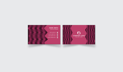 Double Sided Minimal Abstract modern design template, wavy line and clean business card , vector illustration.