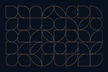 Geometric line pattern. Abstract gold simple shapes, luxury art deco background for print poster cover design. Vector art
