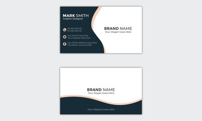 Naklejka na ściany i meble Modern And Professional Double-sided Horizontal Name card Simple and Clean Visiting Card Vector illustration Business Card 