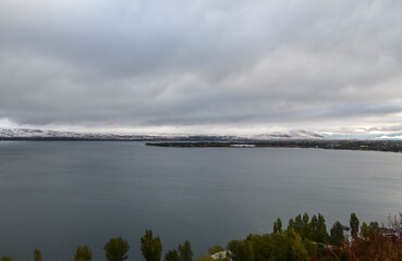 Beautiful view to waters surface of Sevan Lake is the largest body of water in Armenia and the Caucasus region