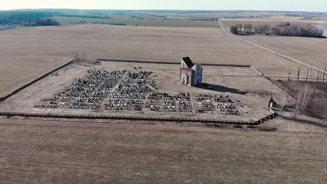 A Catholic chapel in a cemetery near the village of Trokeli.