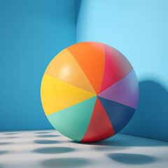 Fototapeta premium Beach ball on blue background