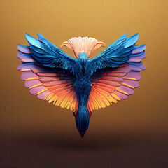 Behold the Magnificence of Nature's Flight with a Breathtaking Image of Beautiful Bird Wings, Featuring Intricate Feathers and Graceful Form, created with Generative AI technology