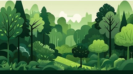 Green forest drawing