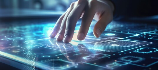 Fingerprint scanning, biometric authentication, cyber security and fingerprint password, future technology and cybernetic. AI generated