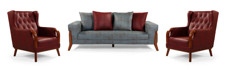 Modern furniture set isolated  on white background