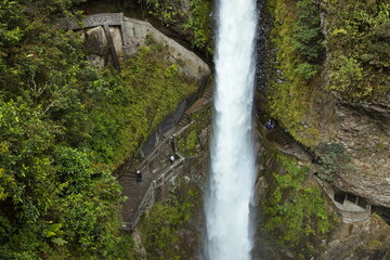 Waterfall Pailon del Diablo on Rio Verde at Banos, Tungurahua Province, Ecuador, South America
