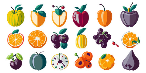 Fruits and Vegetables Border Clip Art Set