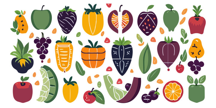 Exotic Fruit Collection Clip Art Set