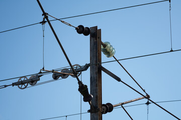 power lines and wires under sky