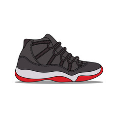 Sneakers. Concept. Flat design. Vector illustration. Sneakers in a flat style. Side view of sneakers. Fashion shoes.