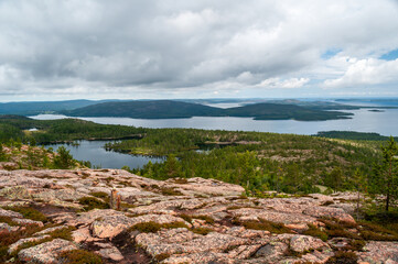 Lots of lakes and forested hills in Skuleskogen National Park in Sweden