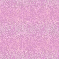 Summer abstract doodle ocean floral seamless coral pattern for fabrics and packaging and wrapping paper