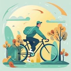 Illustration of a Person Cycling
Generative AI