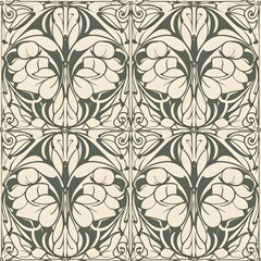 Fototapeta premium Abstract decorative ornament in monochrome style