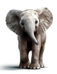 Fototapeta na wymiar Baby Elephant, Cute Cartoon Style, Realistic, Logo Design, Graphic Design, T Shirt. Generative AI