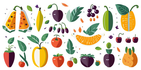 Watercolor Fruit Patterns Vector Graphics