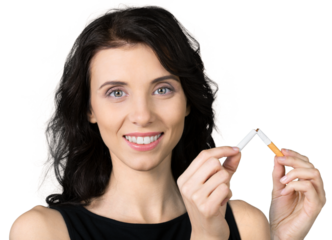 Woman Breaking a Cigarette