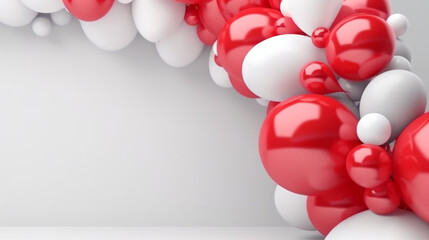 3d with balloons, arranged baloons on an event, generative ai
